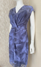 Abito In Chiffon Di Seta Blu