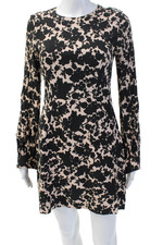 Abito donna Sport Max Shift floreale beige manica lunga girocollo taglia 0