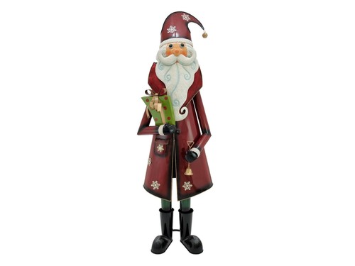 Statua babbo natale metallica - natale,