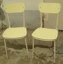Sedie formica (coppia) vintage in fòrmica da Scuola Bar o Osteria anni 1950/60