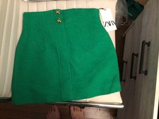 Zara minigonna donna verde con