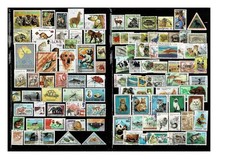 13895- Argomento Fauna, animali, collezione di 100 francobolli mondiali