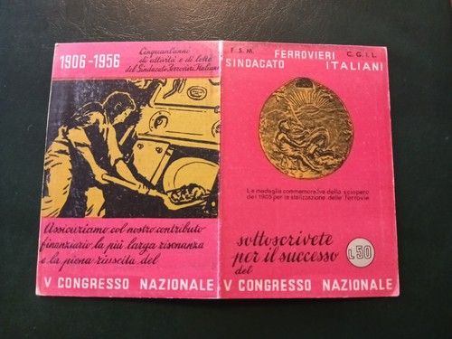 Pci cgil 1956 ferrovieri rare - cgil,