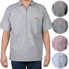 Camicia uomo Ben Davis manica corta colore righe misto cotone tasche 1/2 zip