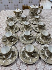 Set Ceramica Porcellana Capodimonte tazzine caffe Piattino Lattiera Caffettiera