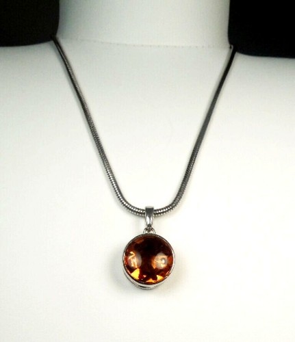Collana citrino sterlina - citrino, mm