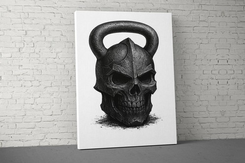 Kettlebell skull canvas - canvas,