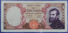 10000 LIRE MICHELANGELO - DECRETO 20 MAGGIO 1966 - BANCONOTA ITALIANA 