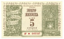 5 LIRE BUONO RENDITA