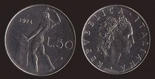 50 LIRE 1974 VULCANO - ITALIA