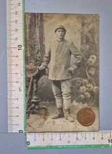 25/4/97)N1 Foto Militare Ww1 Bersagliere Con Elmetto 