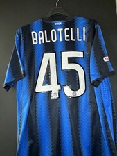Maglia Balotelli Match worn issued inter triplete 2010-11 home trofeo Tim