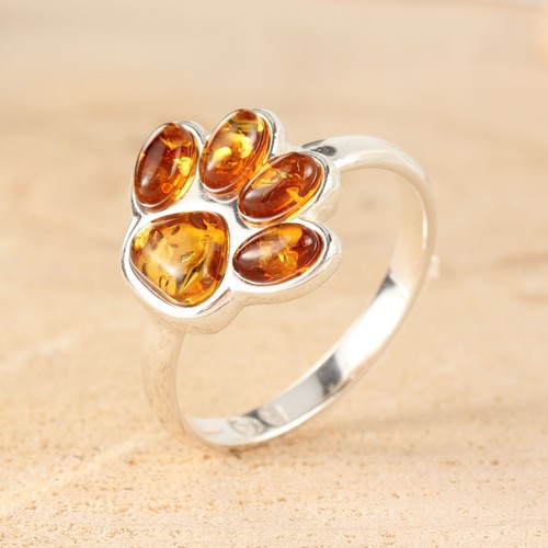 Anello argento sterling ambra - sterling,