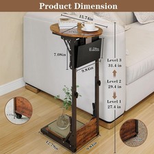 Folding C Shaped End Table