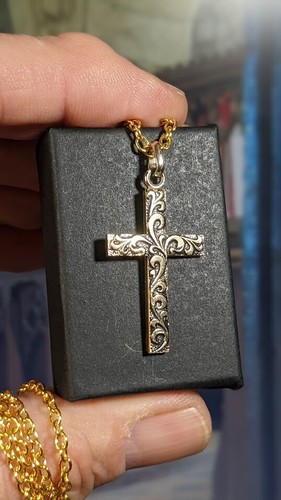 Vintage golden cross - cross, x