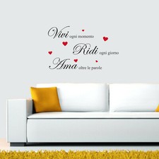 Adesivi murali frase vivi ridi