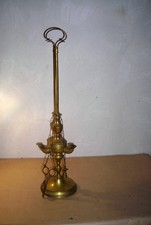 LUCERNA FIORENTINA AD OLIO LAMPADA IN OTTONE LANTERNA 3 LUMI CON ACCESSORI