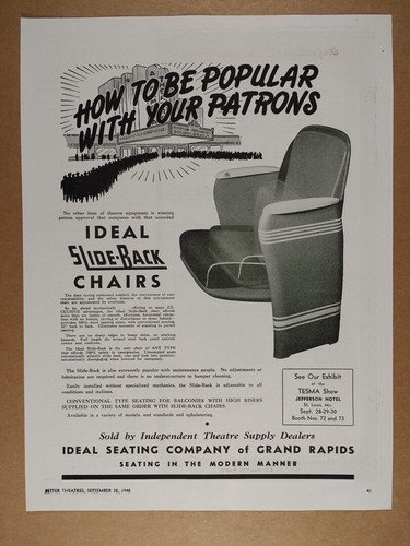 Pubblicità 1948 sedute ideali - pubblicità,