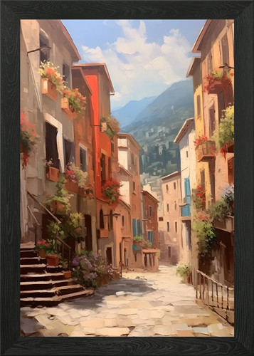 Quadro italia olio con cornice - italia,