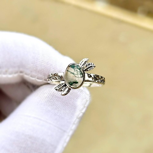 Muschio agata anello 925 - agata,