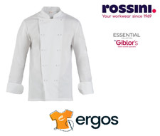 GIBLOR'S Giacca Cotone Bianca ADRIANO Doppio Petto Chef Cuoco Cucina Q8G00183