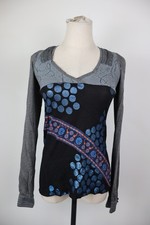 CUSTO BARCELONA MAGLIA DONNA TG 2 WOMAN CASUAL VINTAGE T-SHIRT TOP MANICA LUNGA