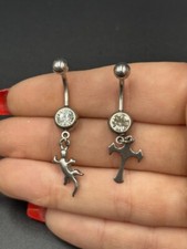 Piercing ombelico acciaio chirurgico Banana mm. 1,6 x 10 con pendente a scelta