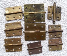 9 VECCHIE CERNIERE IN OTTONE PER PORTE IN LEGNO O FERRO ALLUMINIO E MOBILI VARI