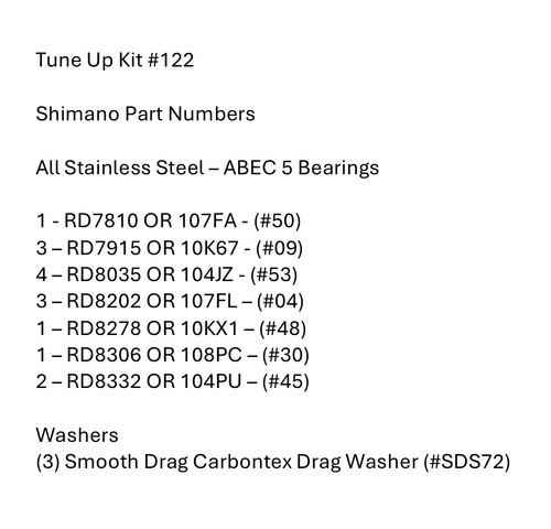Tune kit 122 - up, #122