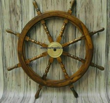 Ruota Timone Nave In Legno 36"