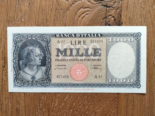 1000 lire busto dell - 1000,