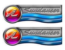 Adesivi Targa Nome Barca Ballerina Sole Due Raggi Mare