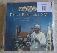 Papa Benedetto XVI stazioni della sua vita monete rilievo oro conio NUOVE IMBALLO ORIGINALE