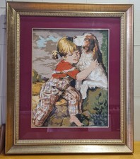 Quadro mezzo punto a croce ricamato a mano 
