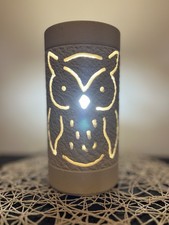 Lampada Lume artigianale design Pietra  Leccese "Gufo" elegante rustica moderna