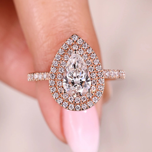 Anello solitario con - , diamanti