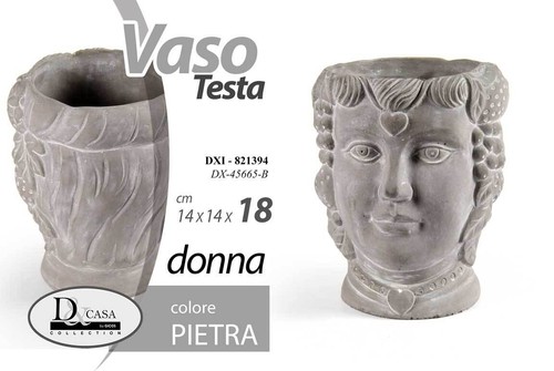 Vaso decorativo color pietra - vaso,
