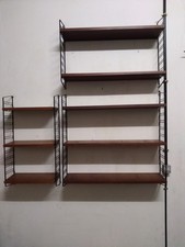 Scaffali in ferro e legno di teak anni '60