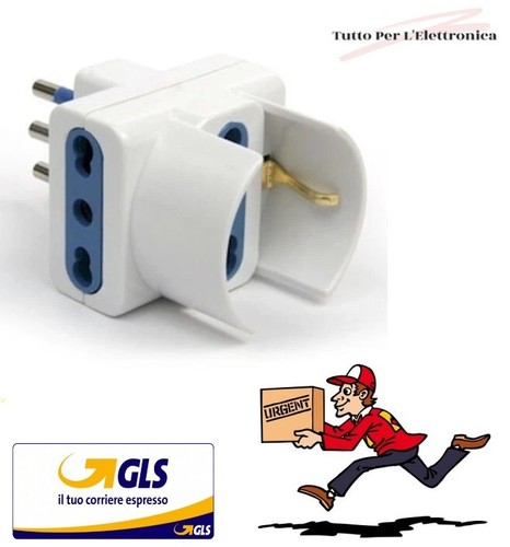 Adattatore tripla spina 10a - spina, 2