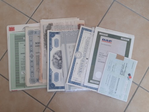 Lotto titoli azioni - titoli, azioni,