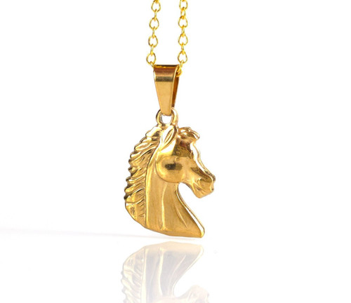Ciondolo cavallo oro plastica