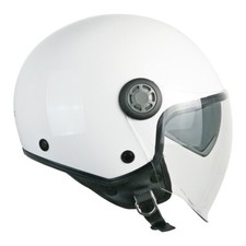 CASCO MOTO SCOOTER SKAP DEMI JET ZEN MONO BIANCO LUCIDO DOPPIA VISIERA OMOLOGATO