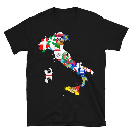 Maglietta nera mappa italia - mappa,