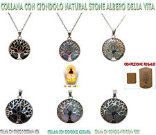 collana con ciondolo albero della vita natural crystal stone etnico chakra boho