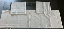 Lenzuolo lino panna ricamato - , a