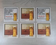 Carling 6 x Collectable Beer Mats Pub Bar Coaster Breweriana