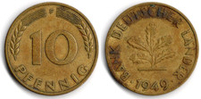 Germania pfennig 1949 - 10, pfennig,