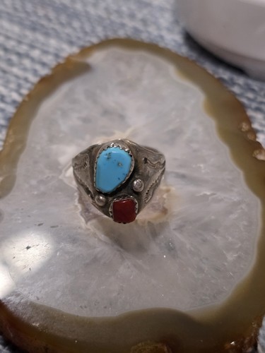 Anello turchese corallo