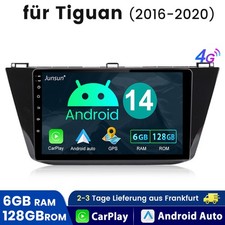 Autoradio 6 GB + 128 G Android 14.0 Carplay Navi Kam per VW Tiguan AD1 AX1 2016-2020