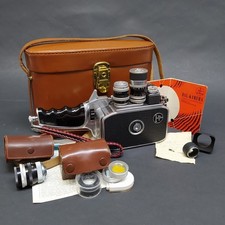 Cinepresa Bolex Paillard H8 con accessori, documenti e borsa in pelle. Buono